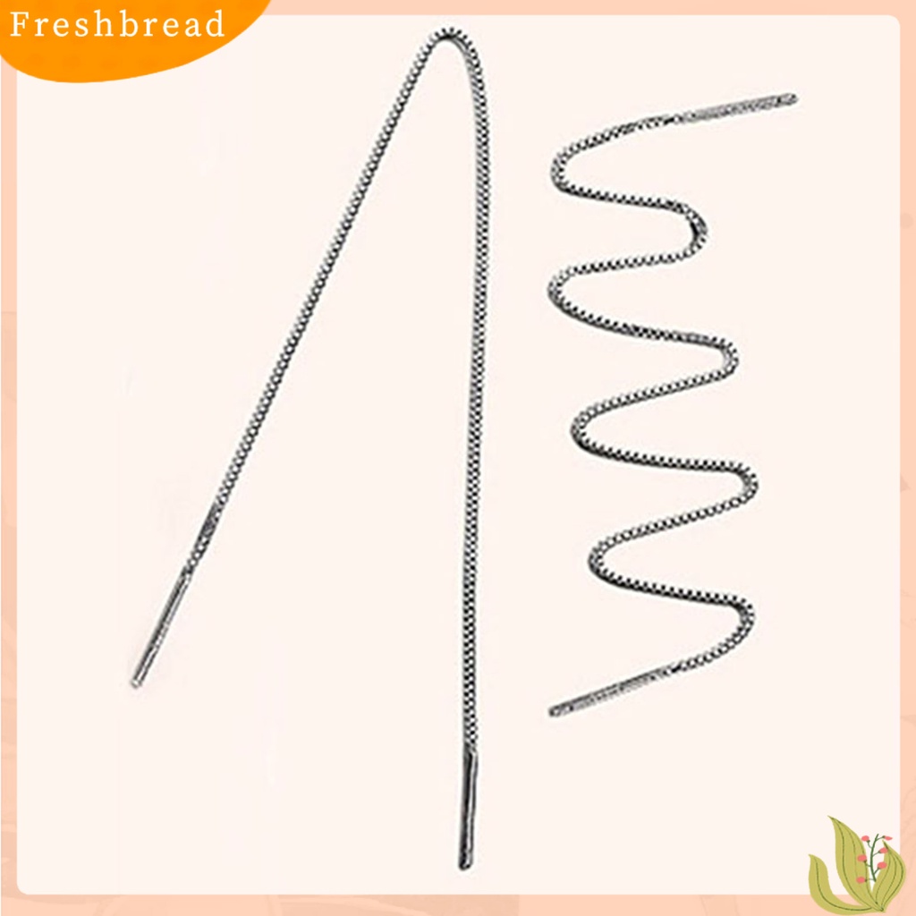 < Freshbread > Fashion Wanita Gaya Korea Super Panjang Rantai Garis Paragraf Panjang Pesona Anting