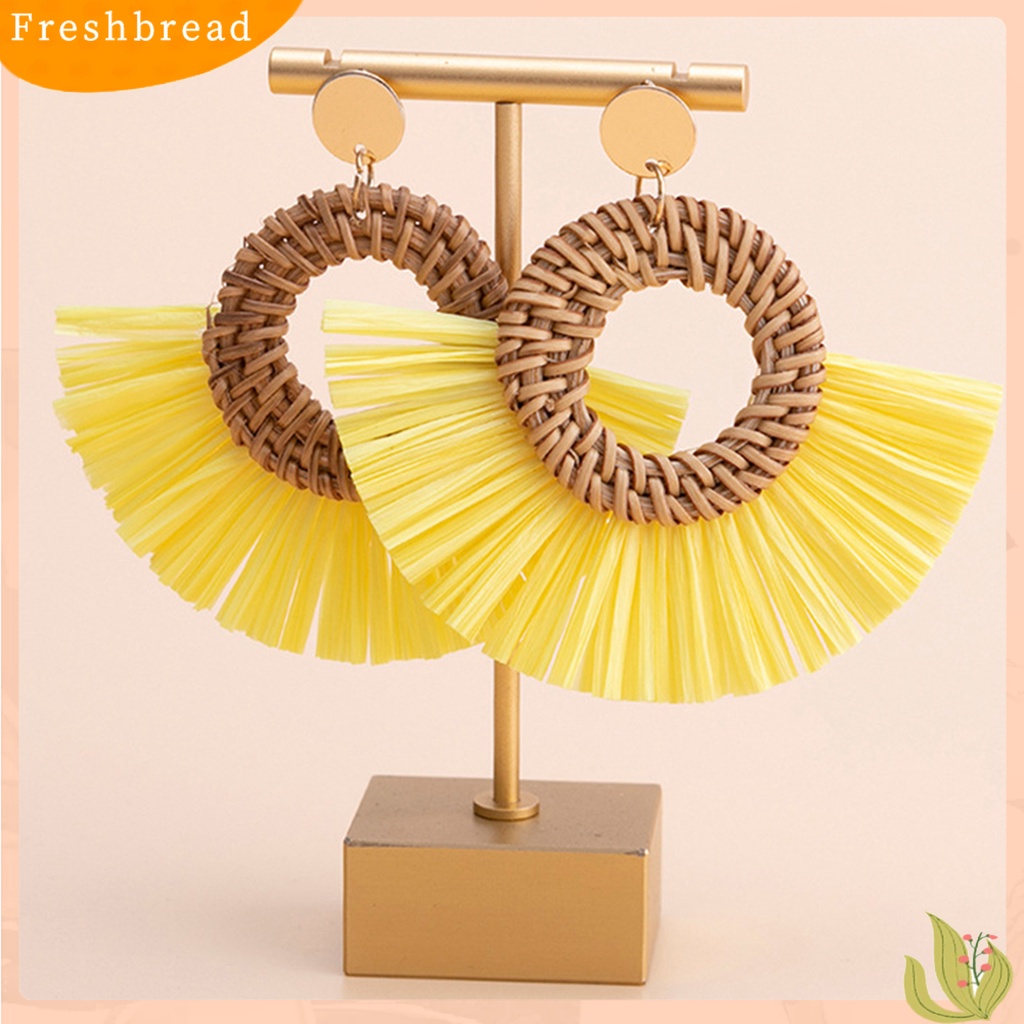 &lt; Freshbread &gt; Anting Gaya Etnik Menawan Liontin Wanita Anting Giwang Rumbai Elegan Untuk Liburan