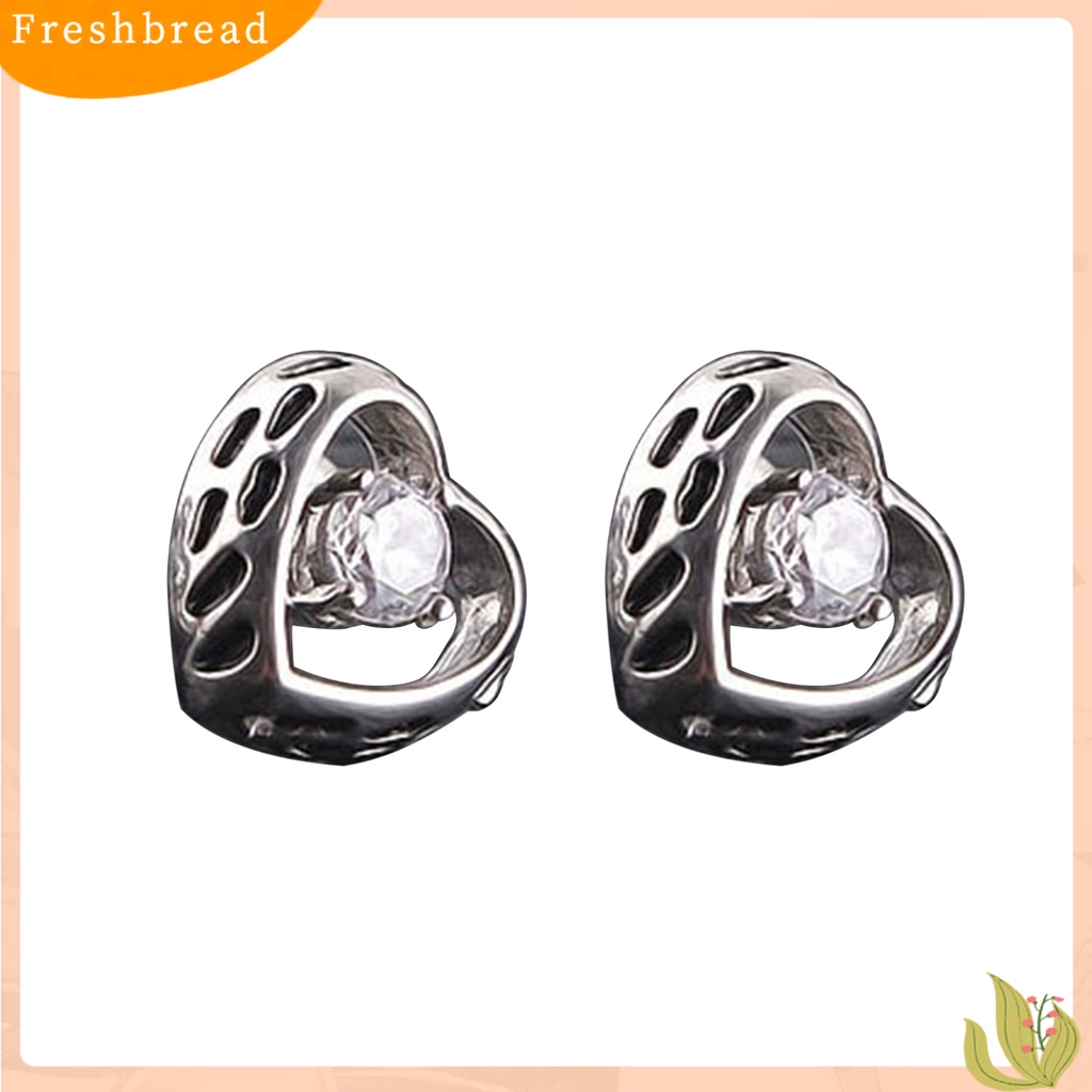 &lt; Freshbread &gt; 1Pc Bersinar Hias Berlian Imitasi Pria Anting Baja Titanium Perisai Bentuk Hip Hop Telinga Stud Perhiasan Aksesori