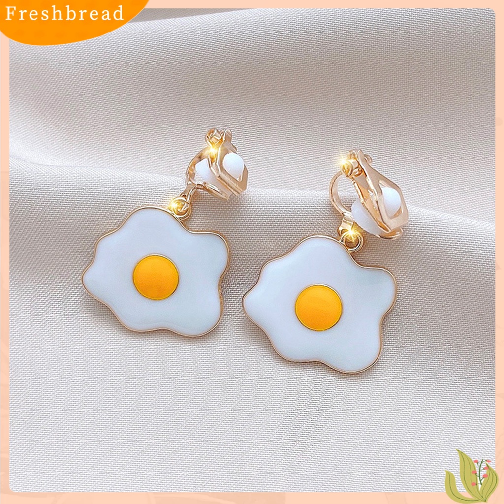 &lt; Freshbread &gt; 1pasang Klip Anting Busur Jumbai Perhiasan Tanpa Tindik Berlian Imitasi Drop Earrings Hadiah Ulang Tahun