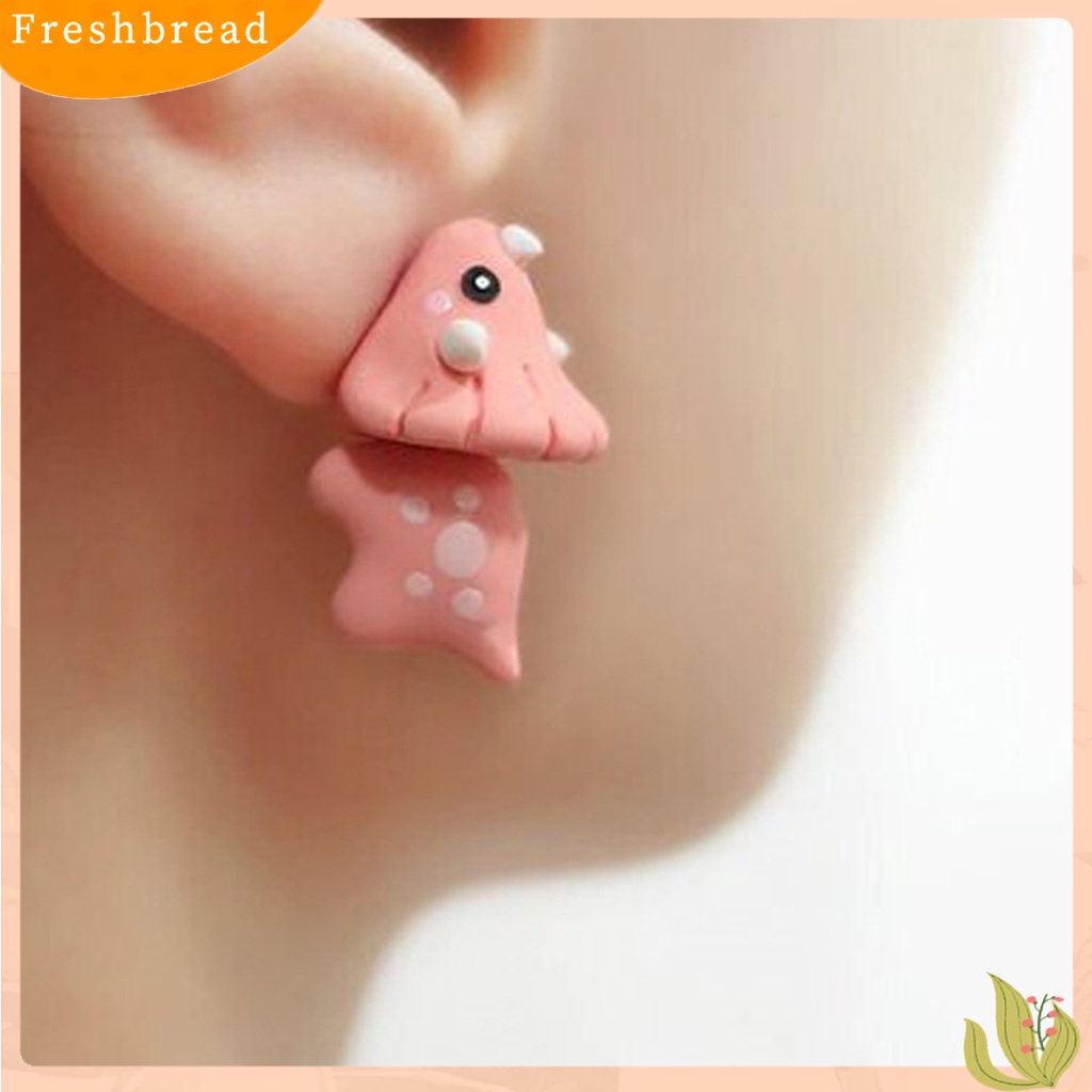 &lt; Freshbread &gt; 3D Bentuk Hewan Wanita Anting Gigit Postur Tubuh Paduan Kartun Menggemaskan Stud Earrings Perhiasan Aksesori