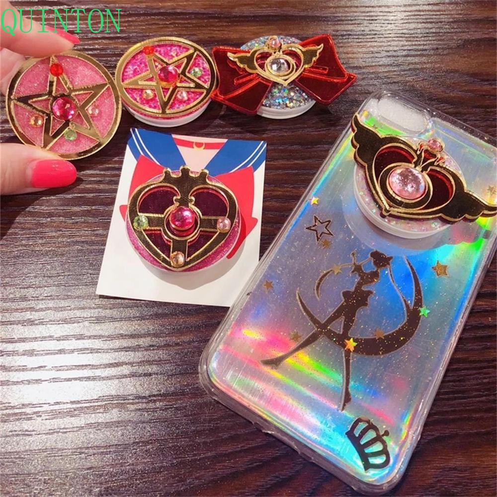 QUINTON Special Sailor Moon Mobile Stand For Girls Gifts Holder Socket Anime Sailor Moon Holder Standing Phone Accessories Creative Cute Girls Phone Holder Phone Mount Finger Ring