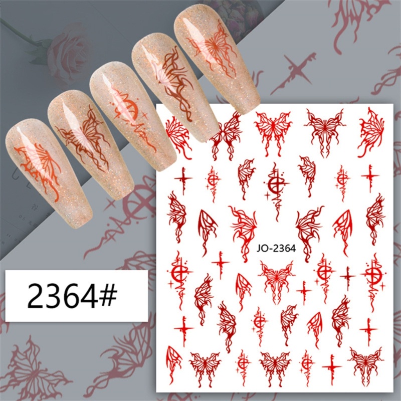 Siy Colorful Stiker Kuku Perekat Diri Nail Art Accesoires 12lembar Manicures DIY Butterfly Decal Decor Sticker Fest