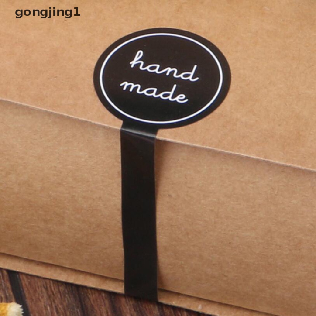 Ggg 100x Hitam Handmade Perekat Seal Stiker DIY Kue Hadiah Packing Label Stiker ID