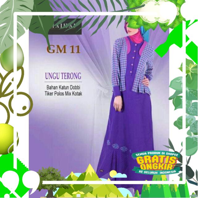 HAIHAI HAITWO GM 11 DRESS GAMIS WANITA BAHAN KATUN DOBBY/ edisi lebaran2023