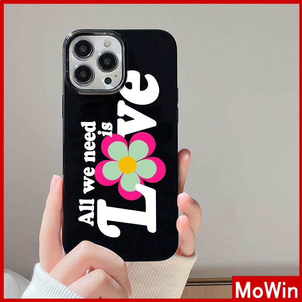 For iPhone 14 Pro Max iPhone Case Black Glossy TPU Soft Case Shockproof Protection Camera love flowers Compatible with iPhone 13 Pro max 12 Pro Max 11 xr xs max 7Plus 8Plus
