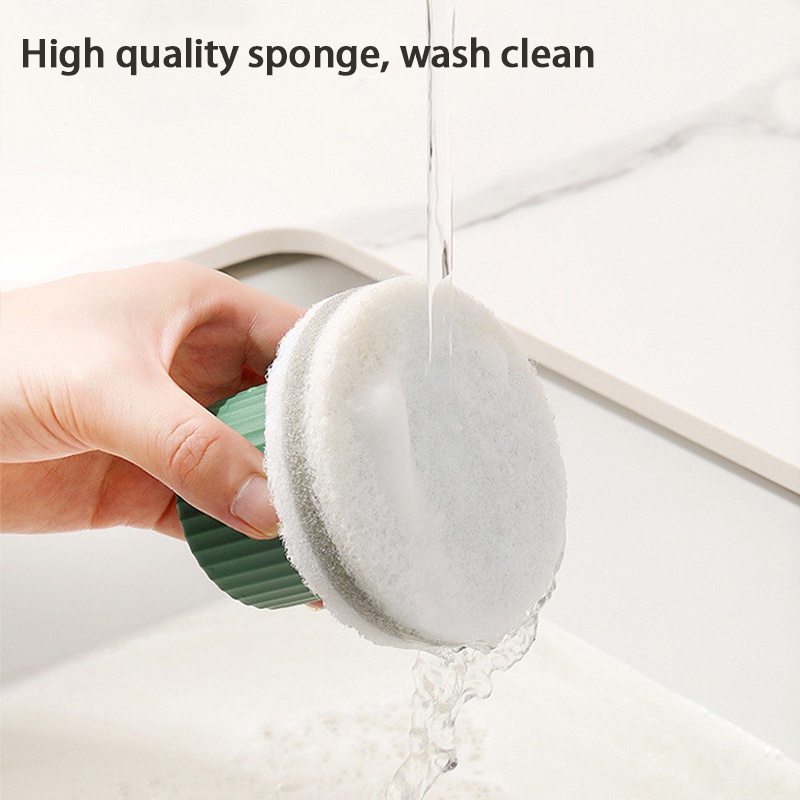 Alat Pembersih Rumah Tangga Sikat Spons Nampan Serbaguna Reusable Pot Pan Dishwashing Pembersih Kerak Brush Wastafel Sink Cleaning Brush Magic Sponge Cleaning Brush with Handle