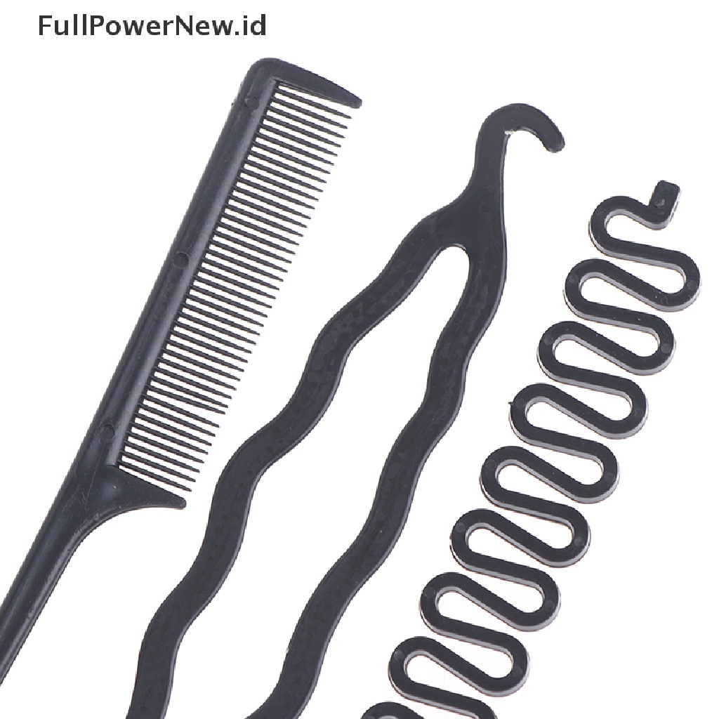 Power 6pcs/set Alat Mengepang Gaya Rambut Tarik Melalui Rambut Disk Sisir Rambut ID