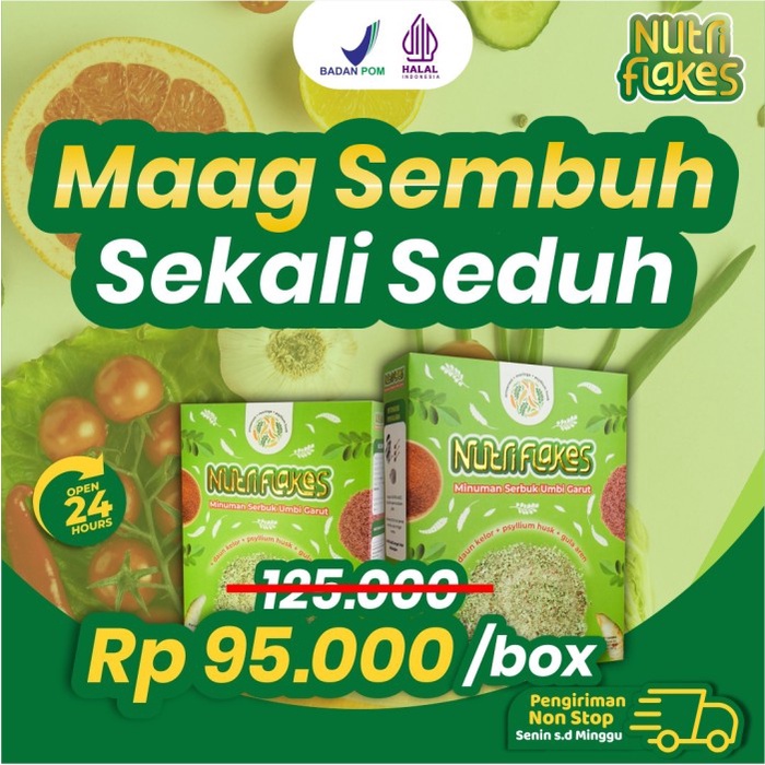 

[Bubuk MInuman Aneka Rasa] (Terbaru)NUTRIFLAKES Sereal Herbal Atasi Maag Kronis Asam Lambung Gerd