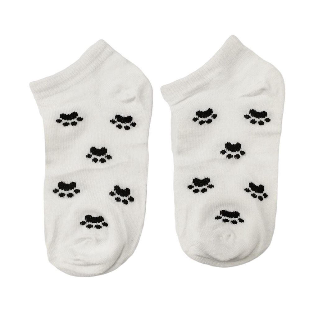 BAJ Kaos Kaki Wanita Motif Jejak Kaki Kucing Meow Fashion Korea Women Sock Import Murah SS226