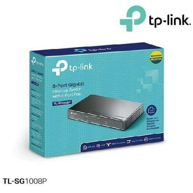 TL-SG1008P TP-Link 8 Gigabit RJ45 ports including 4 PoE ports, 53W PoE