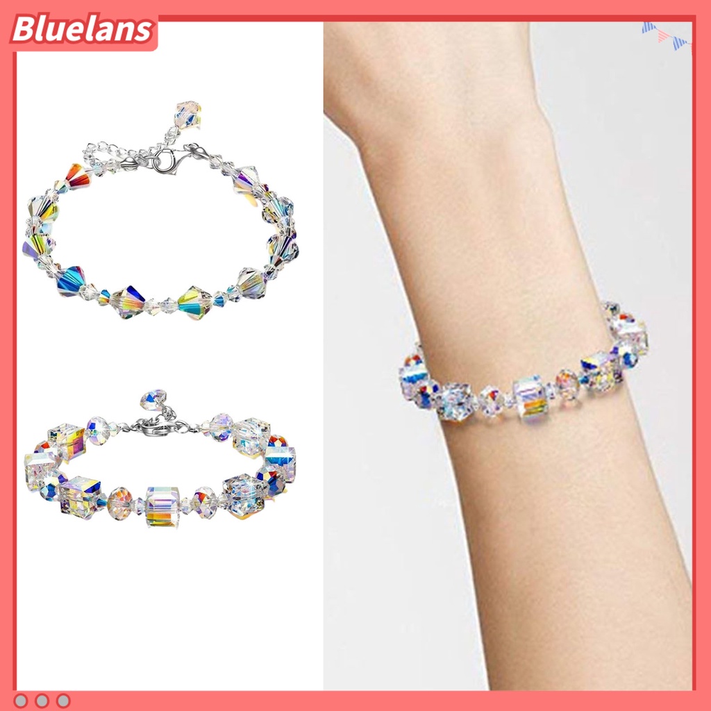 {In Stock} Adjustable Extension Chain Mom Bracelet Buckle Closure Cubic Clear Gelang Kristal Imitasi Menawan Hadiah