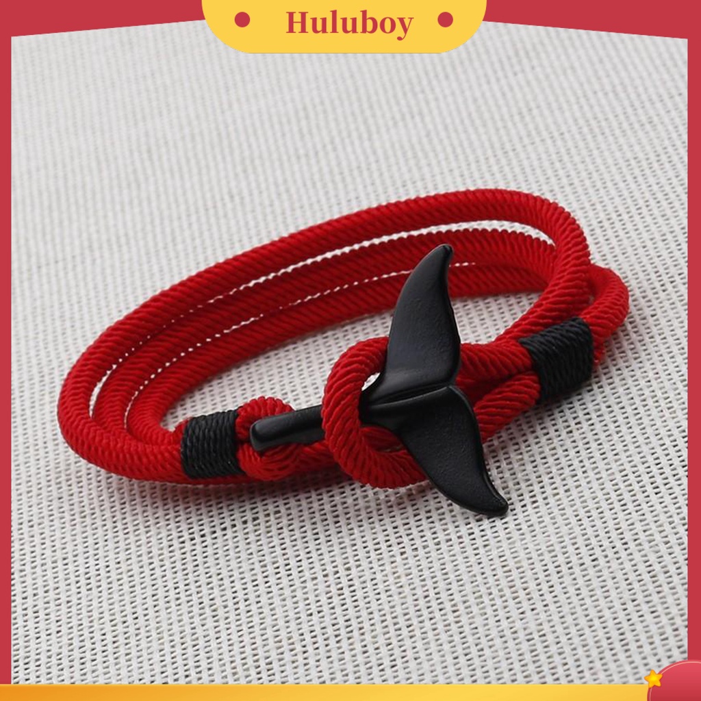 {Ready Stock} Hiu Gesper Adjustable Couple Gelang Multilayer Handmade Wanita Pria Tali Gelang Perhiasan Aksesoris