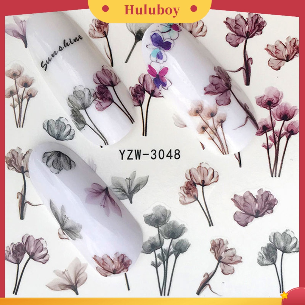 {In Stock} Stiker Kuku Transfer Air Banyak Gaya Motif Bunga Fancy Stiker Perekat Diri