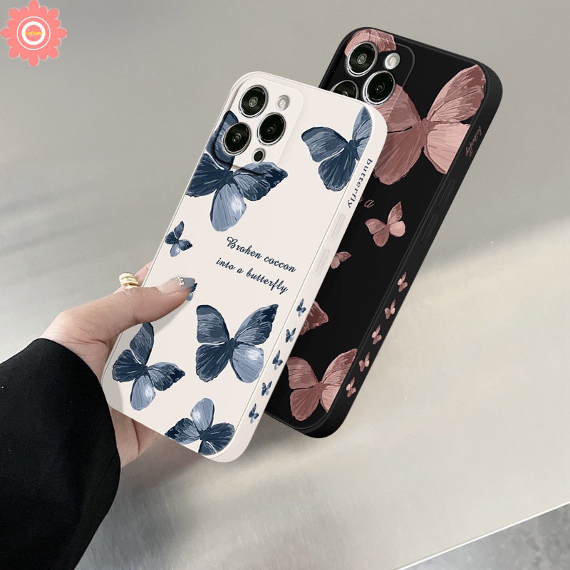 Casing Kupu-Kupu Fantasi Retro Sisi Redmi 12C A1 9T 9C Nfc10 9A 9poco M4 F4 M5 M3 Pro F3 X3 Pro M3 Note9 8 11 11s 10s 10 Pro Plus MI 10 11 Lite 10T Lurus Soft Case Tepi