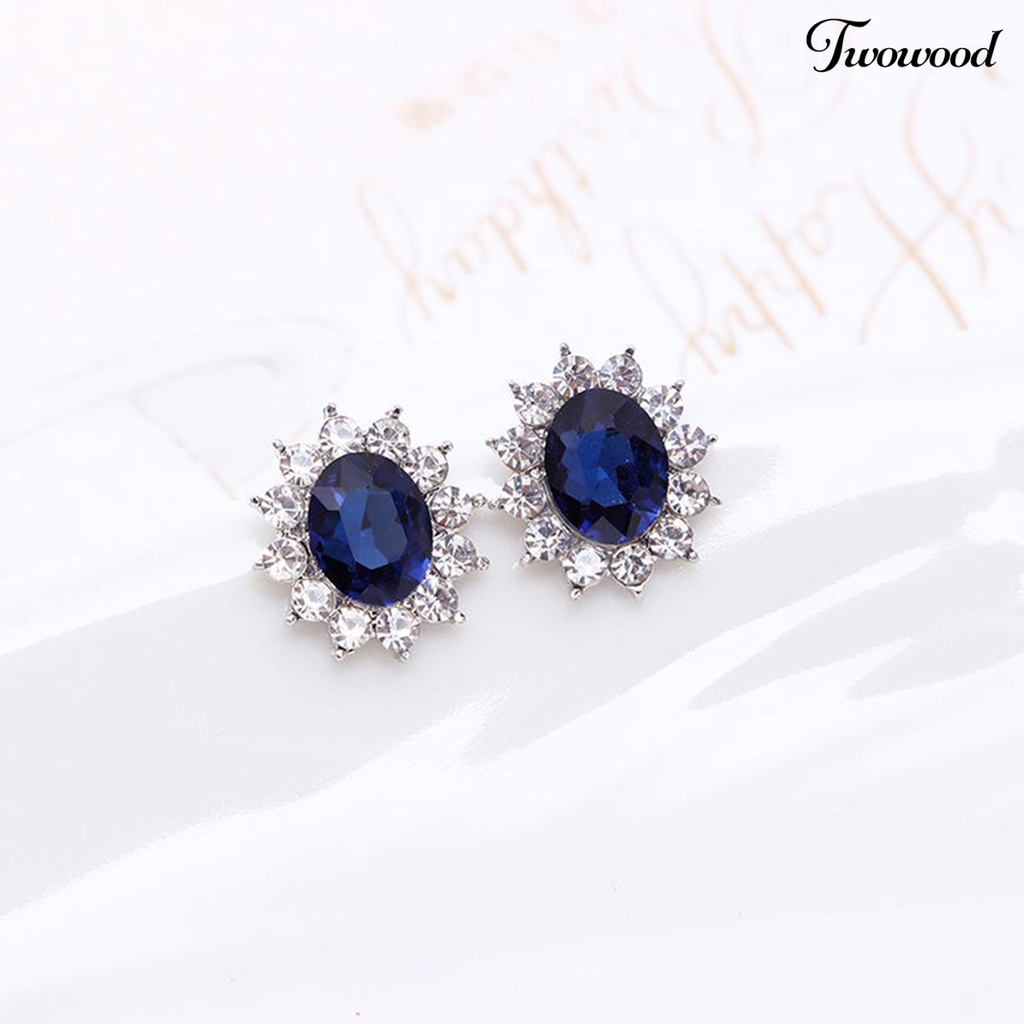 Twowood Set Perhiasan Elegan Set Perhiasan Anting Fashion Alloy Ramah Kulit Untuk Pesta