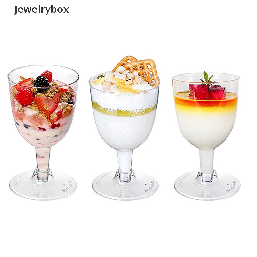 [jewelrybox] 10pcs Disposable Mousse Cake Jelly Party Dessert Cup Gelas Dessert Anggur Bening Butik