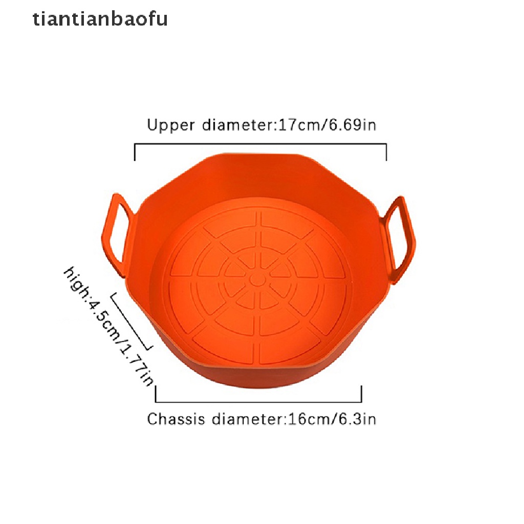 [tiantianbaofu] 17cm Air Fryer Silicone Pot Reusable Non-Stick Oven Baking Tray Baking Butik