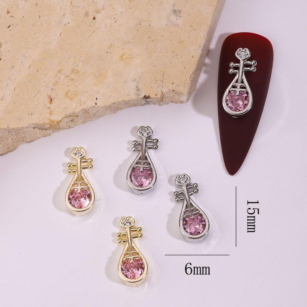 Mxbeauty Aksesoris Kuku Emas Perak 5pcs Berlian Imitasi Alloy Lute Zircon Hiasan Kuku