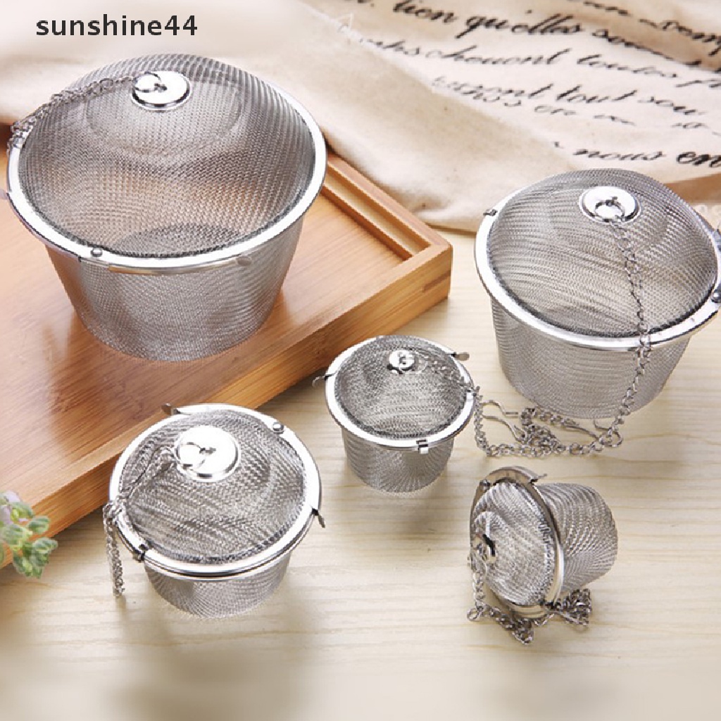 Sunshine Stainless Steel Tea Ball Seasoning Pot Saringan Teh Tea Ball Perlengkapan Peralatan Minum Teh ID