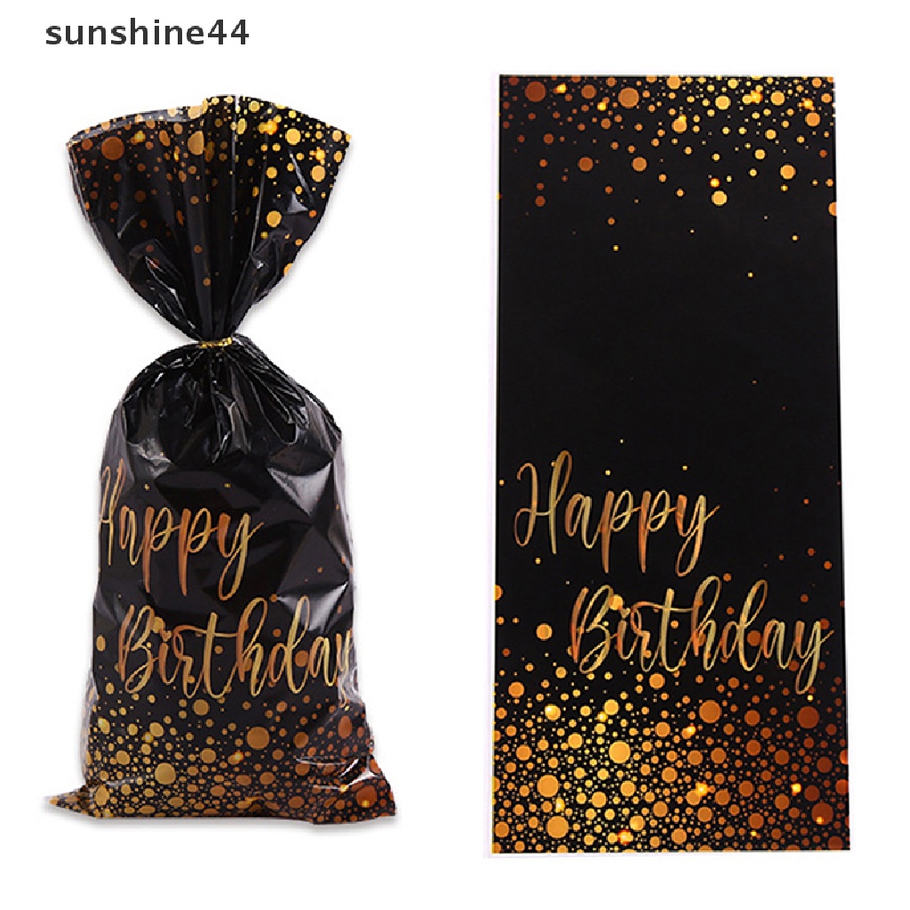 Sunshine 50Pcs Plastik Permen Biskuit Packing Bags Dekorasi Pesta Ulang Tahun Pastry Bags ID