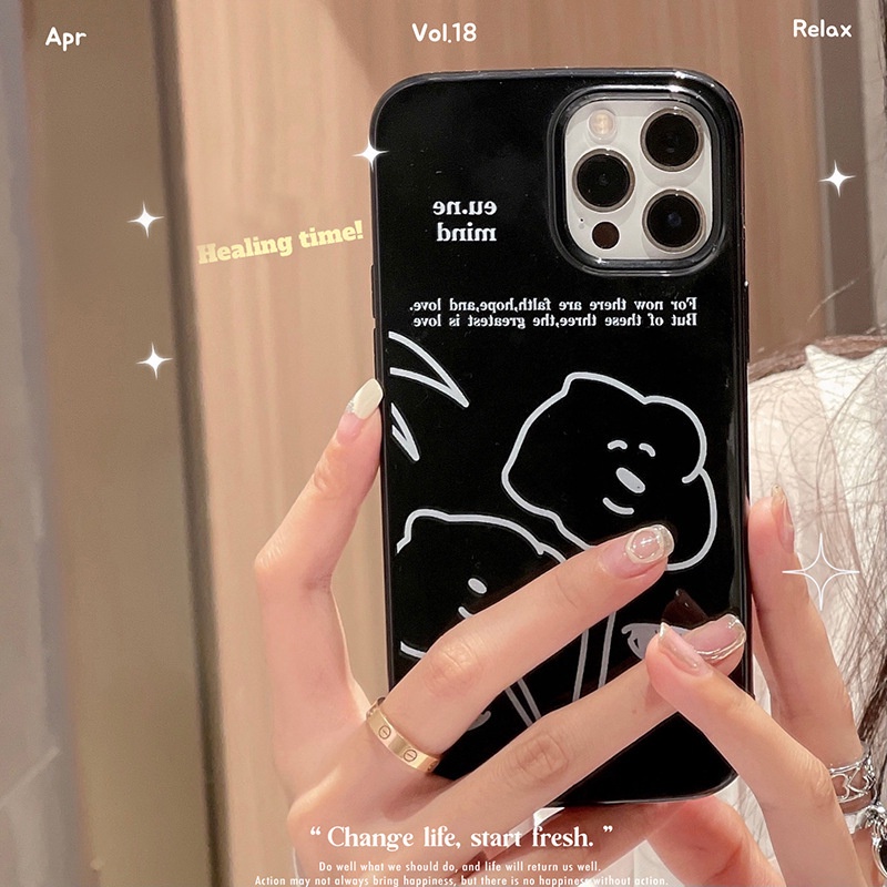 IPHONE Ins Vintage Putih Putri Salju Hitam Jelly Ponsel Case Cover Untuk Iphone7 8 PLUS X XR XS 11 12 13 14 MINI PRO MAX SE 2020