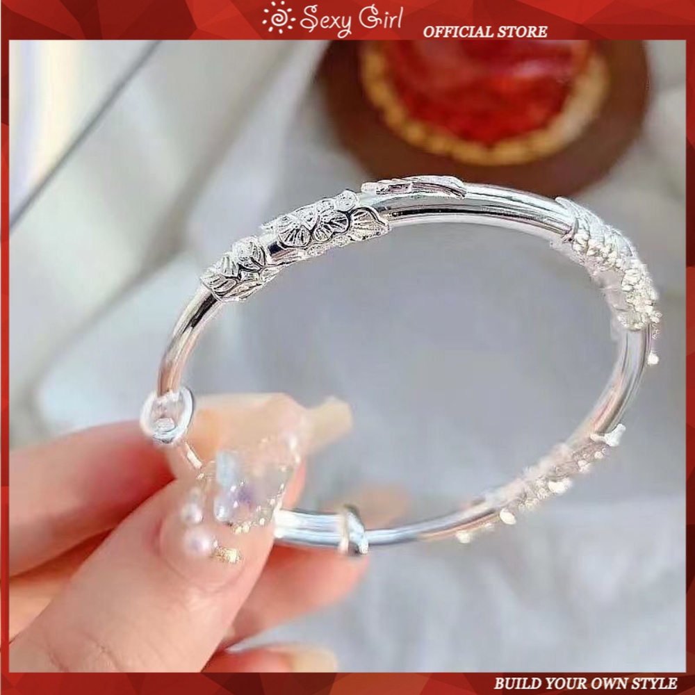 Sennv Gelang Bunga Perempuan Fashion Siswa All-match Indah Cahaya Mewah Pembukaan Gelang Yang Dapat Disesuaikan Untuk Pacar Hadiah Kecil Perhiasan Gadis Seksi