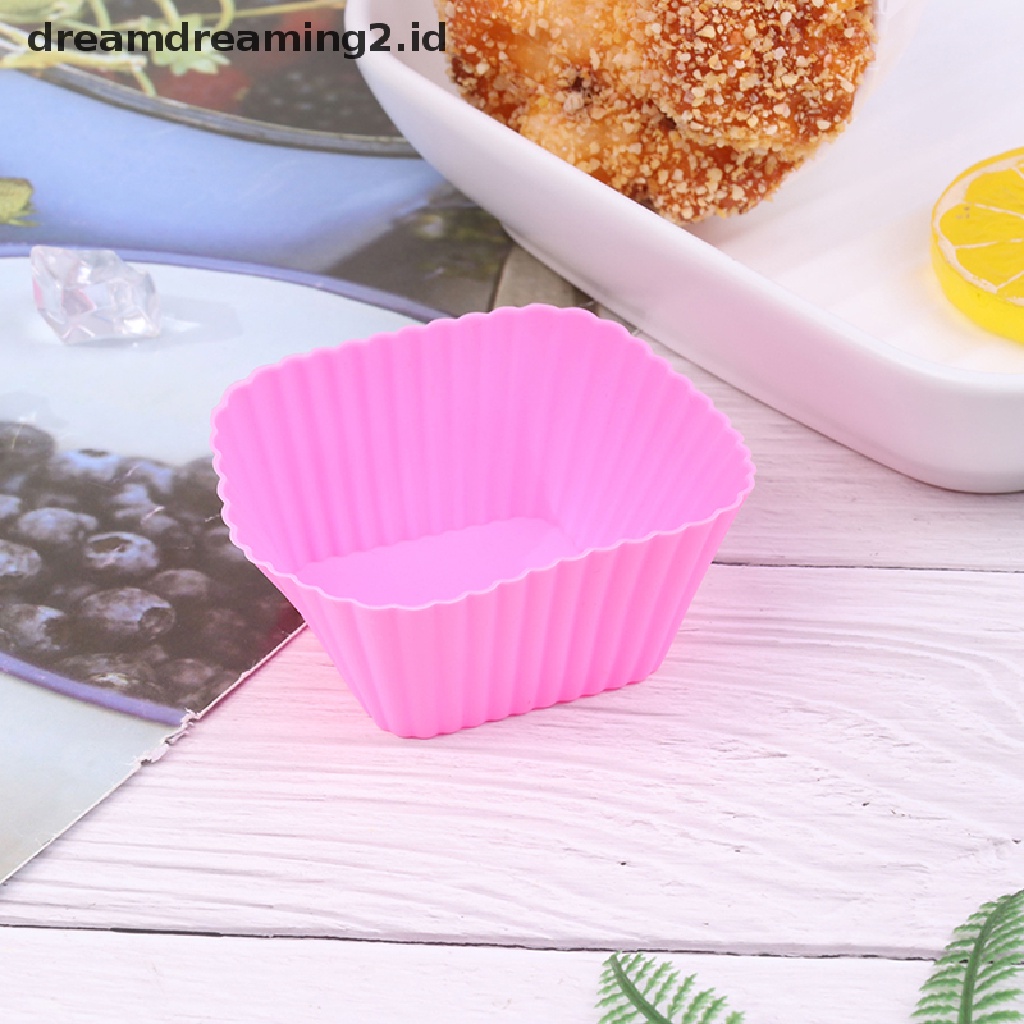 (hot) 1/6pcs 7cm Cetakan Puding Jelly Berbentuk Persegi Cetakan Muffin Cake Cup Silicone//