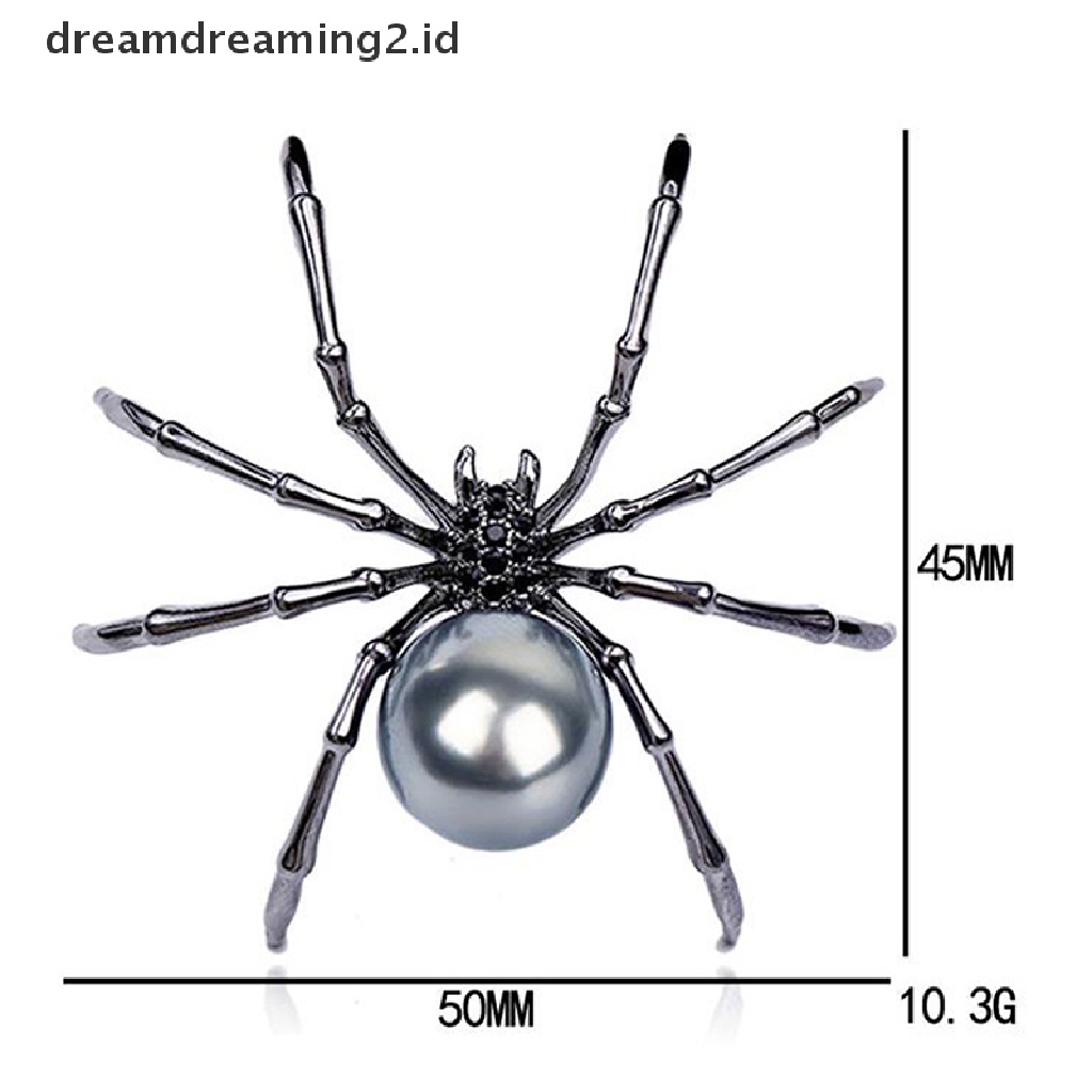 (hot) 1pc Spider Pearl Bros Korsase Perempuan Hadiah Aksesoris Pria Fashion Perhiasan//