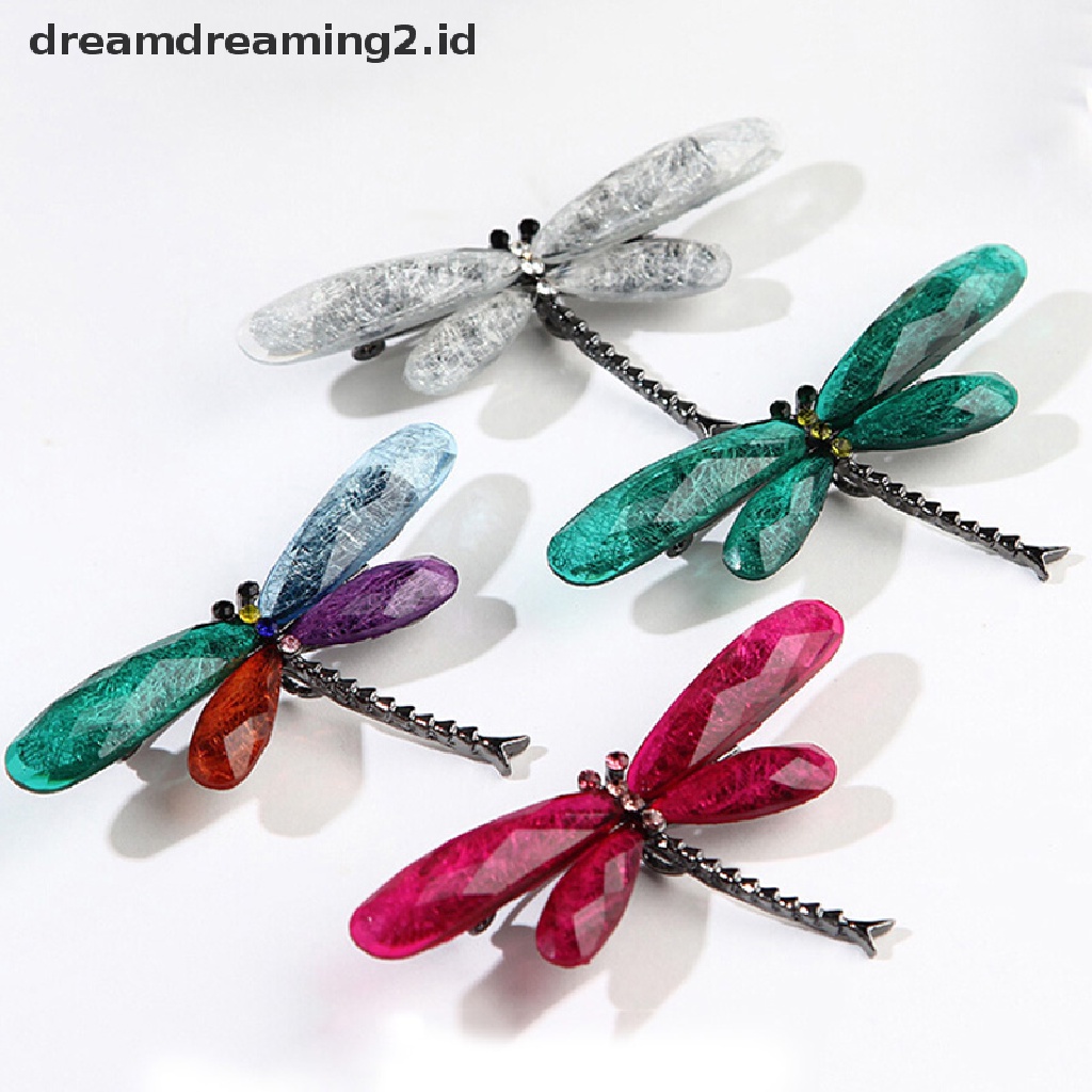 (hot) Capung Vintage Serangga Hewan Resin Bros Pin Perhiasan Hadiah Buket Brooch//