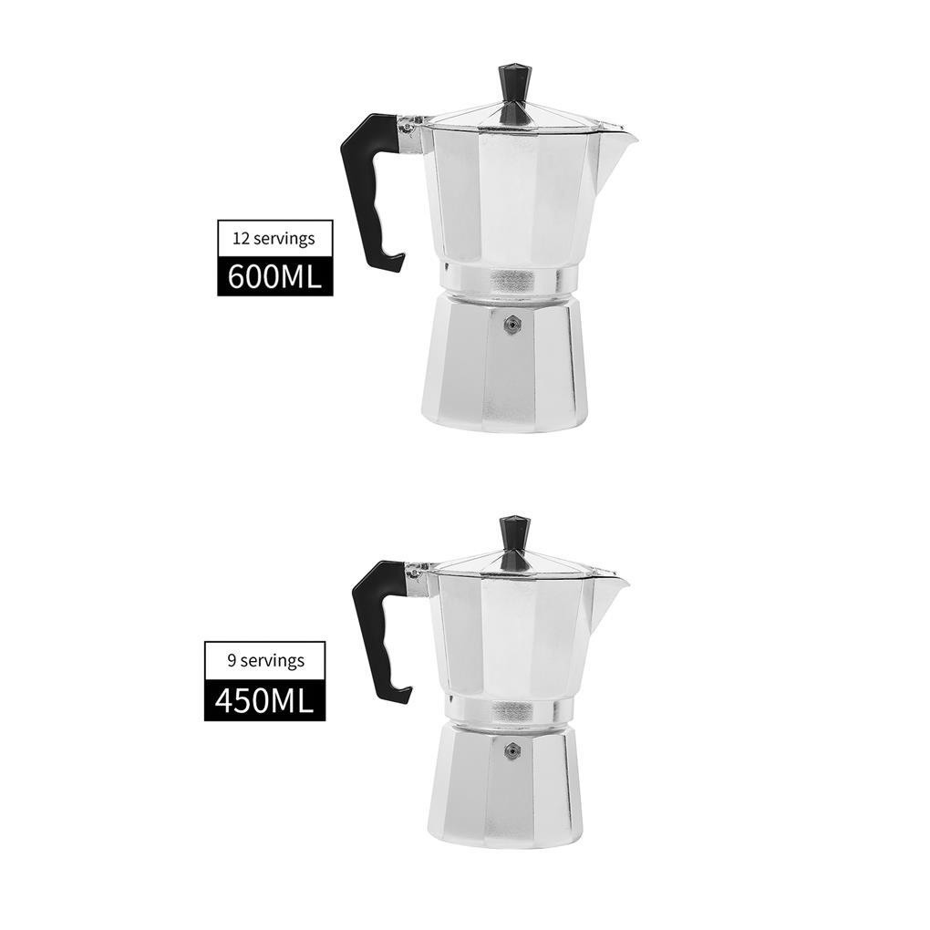 Aluminium Coffee Maker Italian Espresso Latte Aman Anti Panas Percolator Kettle Universal Octagonal Untuk Dapur Rumah Kantor