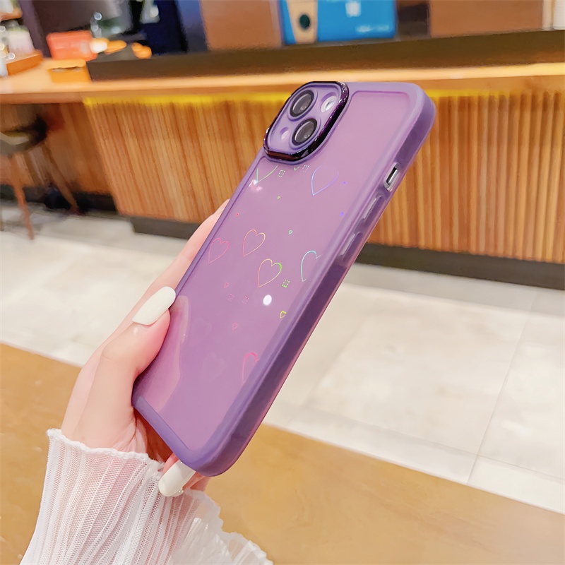 IPHONE Cardioid Laser Gradasi Baru Cocok Untuk Capita Iphone11 12 13 14 Pro Max X Xs Max Xr 78 Plus Paket Lengkap Shockproof Case Dengan Lensa Film