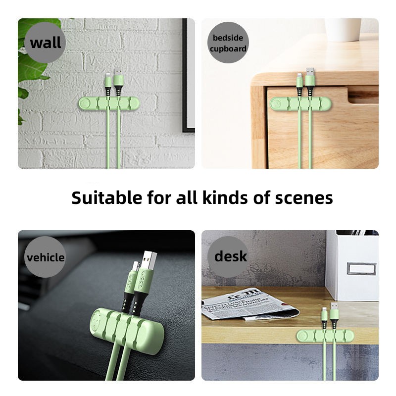 Komputer Laptop Ponsel Earphone Data Line USB Cable Organizer Fixer Wire Winder Silicone Organizer Desktop Merapikan Manajemen Cables Holder