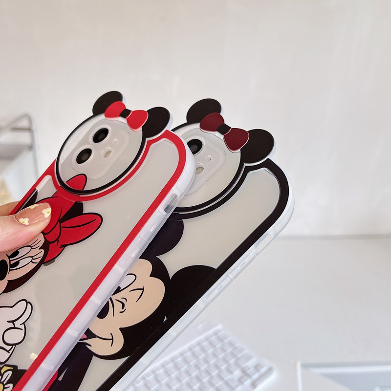 IPHONE Pelindung Kamera Lucu Mickey &amp; Minne Soft Case iP Iphone7 8 14+Plus SE 2020 X XR XS Max11 12 13 Pro Max FTD Casing Apple