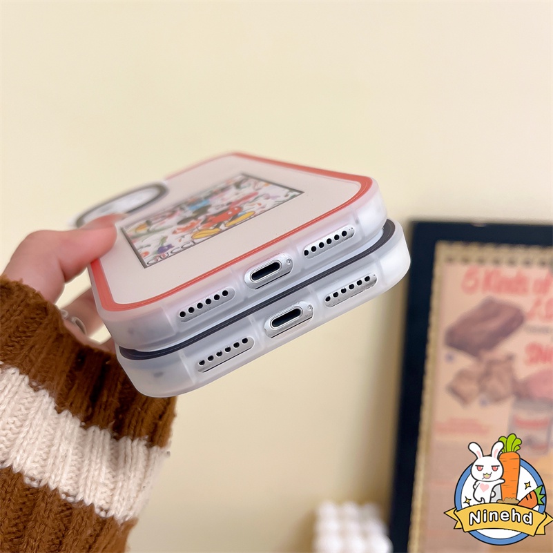 IPHONE Casing Kompatibel Untuk Iphone14 13 12 11 Pro Max X Xr Xs Max SE 8 7 6 6s Plus Kartun Mickey Mouse Simple Phone Case Bening Lembut Pelindung Lensa Bumper Shockproof Cover Pelindung