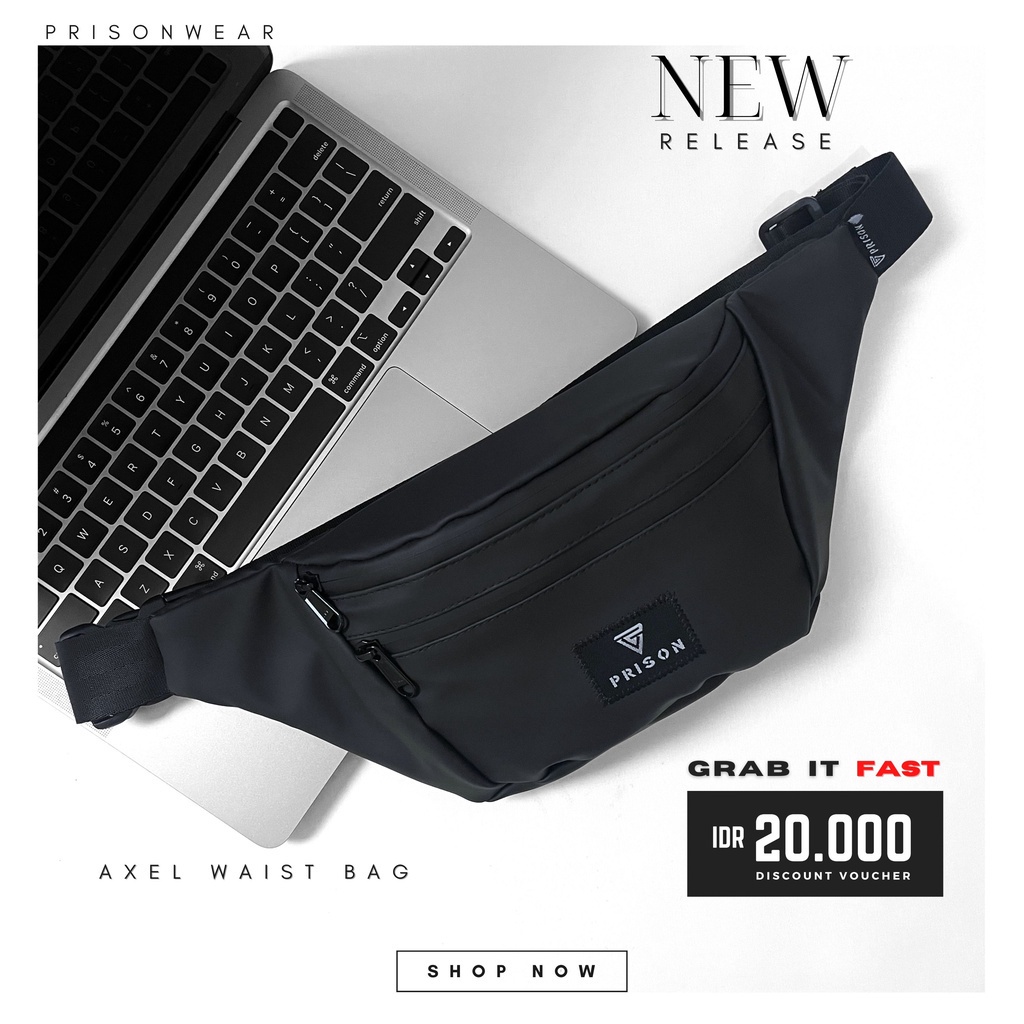 PRISON Waistbag Pria Waterproof Tas Pria Selempang Anti Air | AXEL Waistbag