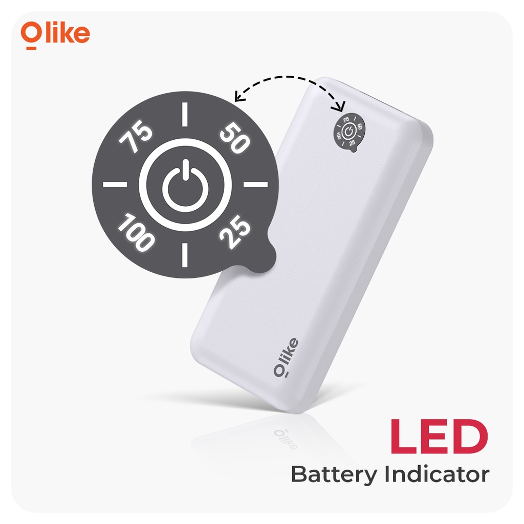 Olike PB1 Powerbank 10000mah 2.1A Lightning Micro Type C Fast Charging Real Capacity LED Battery Display