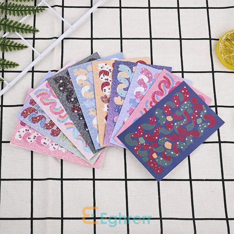 

✨EG-Ribbon series laser stickers star chasing small card glittering decorative stickers-Eghrerr