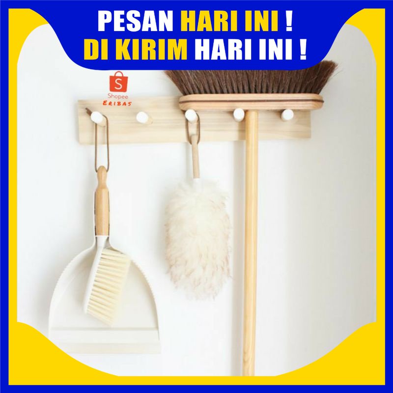 H32 - kapstok kayu estetik untuk gantungan dinding baju tas dan anak / Gantungan baju tempel dinding