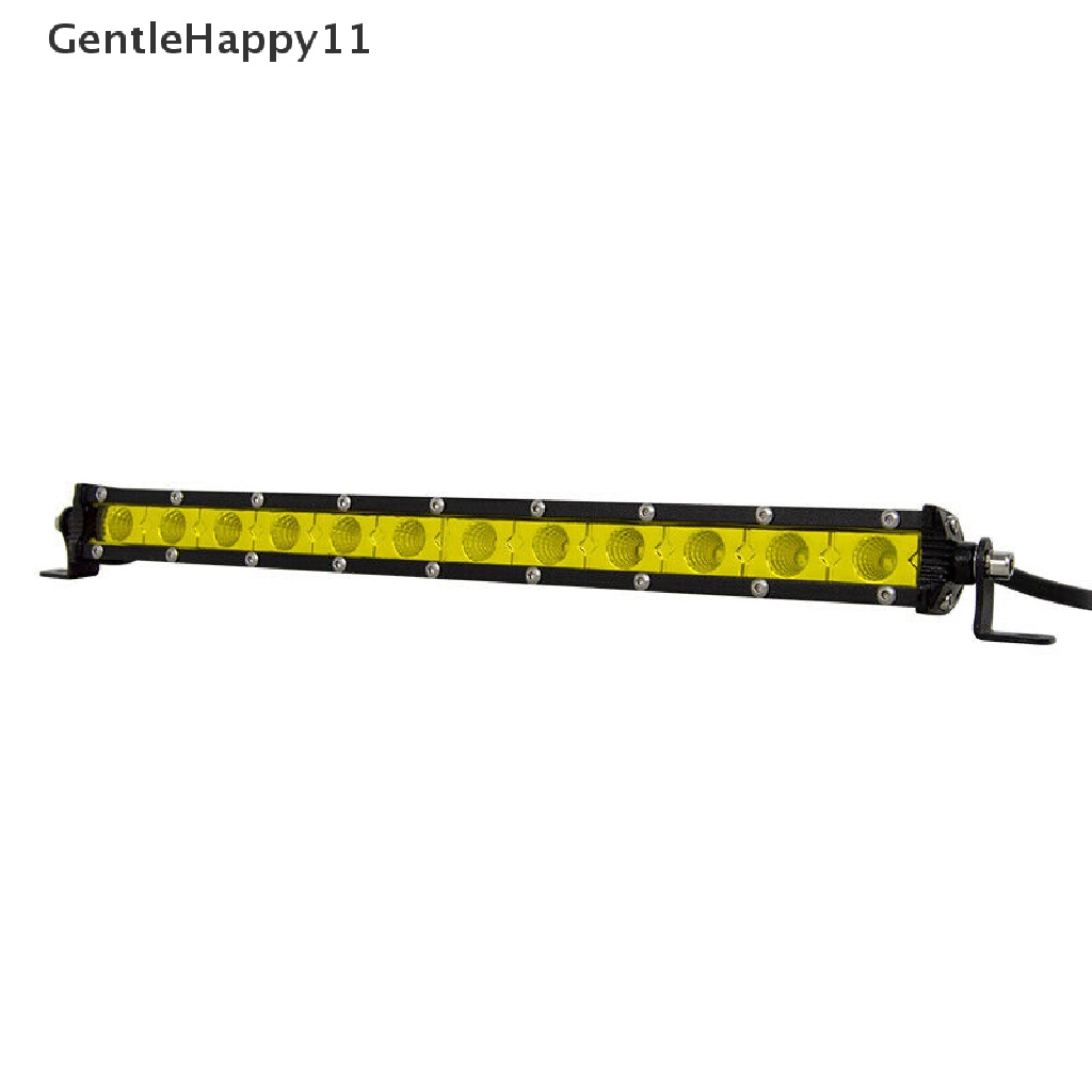 Gentlehappy Amber 12inch 60W Flood Slim Satu Baris Kabut Lampu Kerja LED Bar Mobil SUV Truk ATV  Id