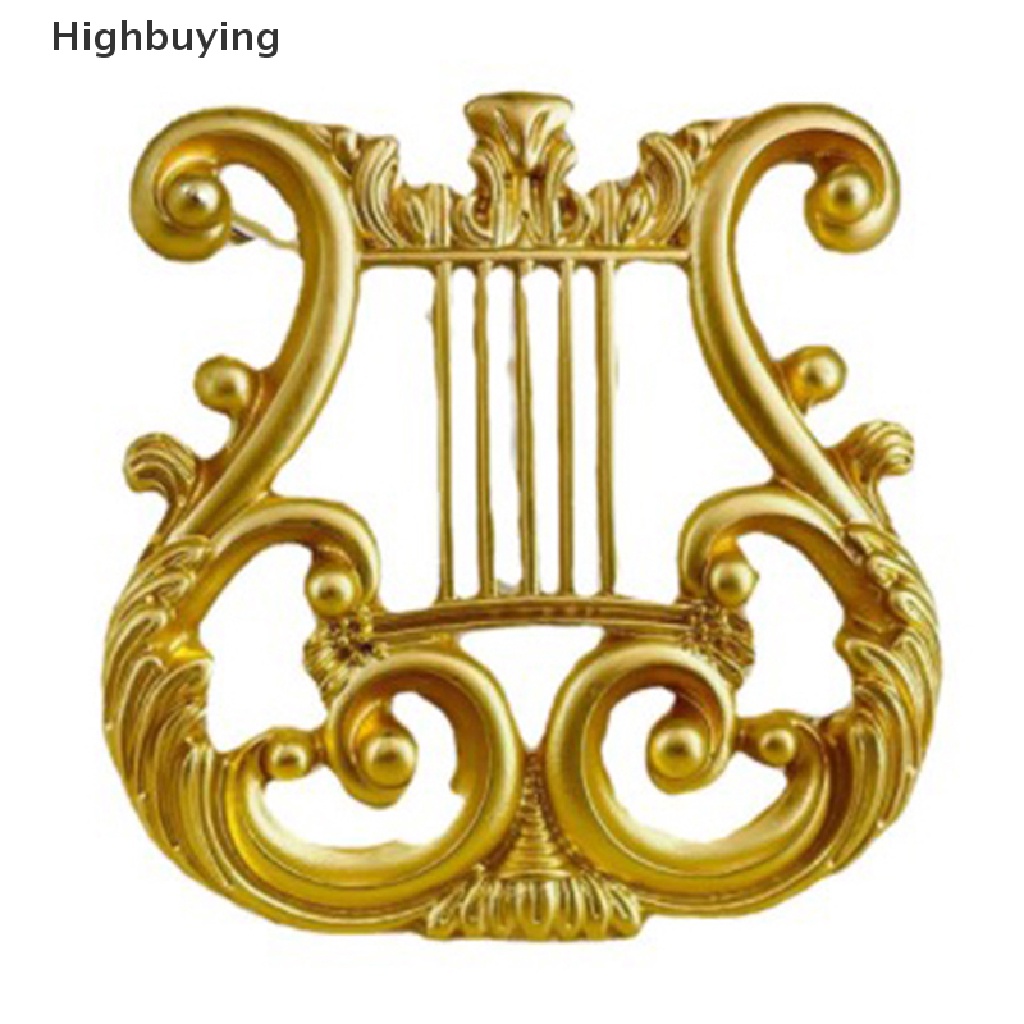 Hbid Vintage Golden Harp Bros Perhiasan Pin Jas Musik Untuk Cardigan Sweater Retro Barang Hadiah Glory