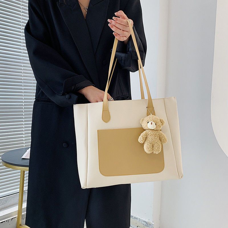 Sera 2023 baru berkapasitas besar high-end sense of foreign style portable commuter shoulder tote tas kelas mahasiswa perempuan