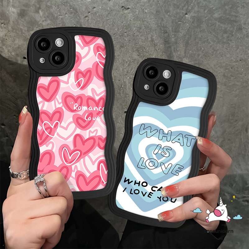 Casing Soft Case Redmi10 9 12C A1 9A 10C 10A A1+9C NFC 9T POCO M3 X3 NFC Pro Redmi Note10 10s 9s 9 11s 8 11 Pro Max Mi 11T Pro Gradient Art Love Heart Wavy Edge Casing Belakang Tpu