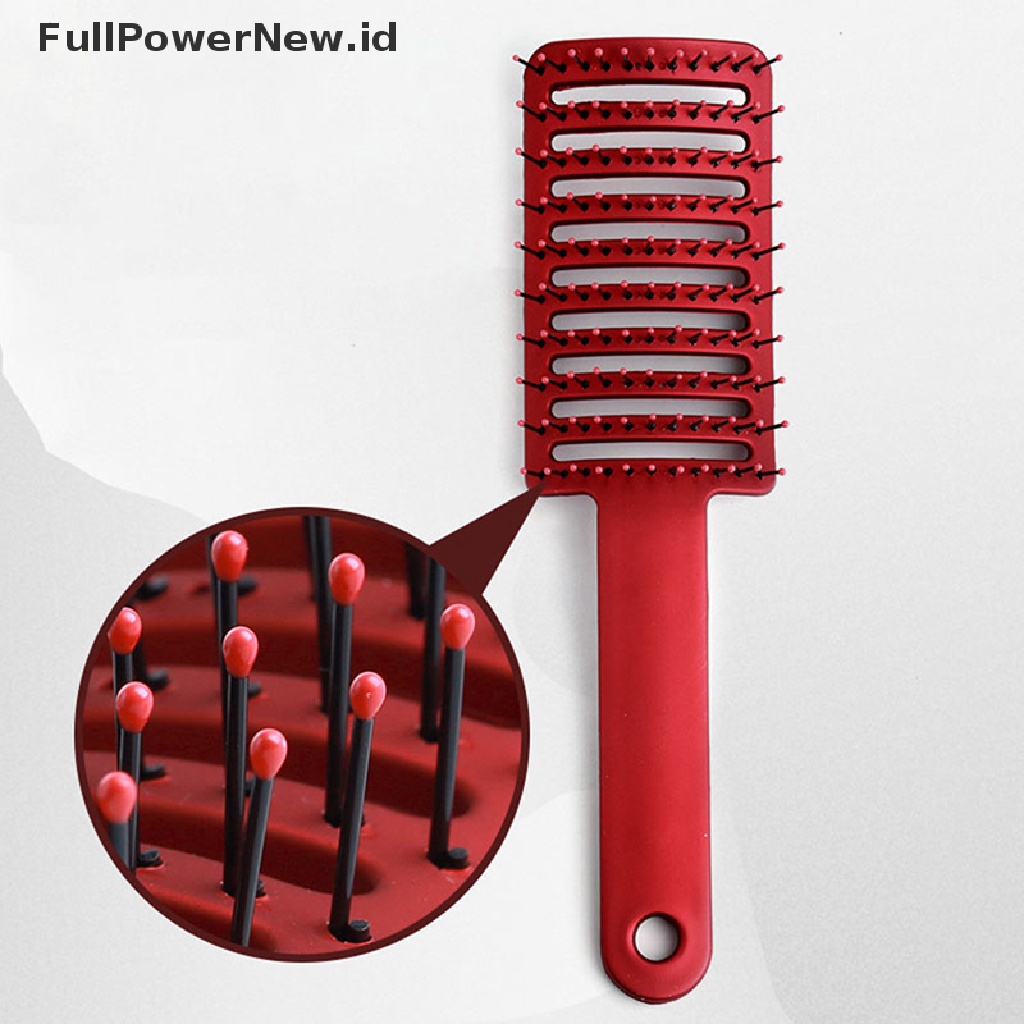 Power Rambut Kulit Kepala Pijat Sisir Nilon Basah Keriting Detangle Wanita Sikat Rambut Styling Tools ID