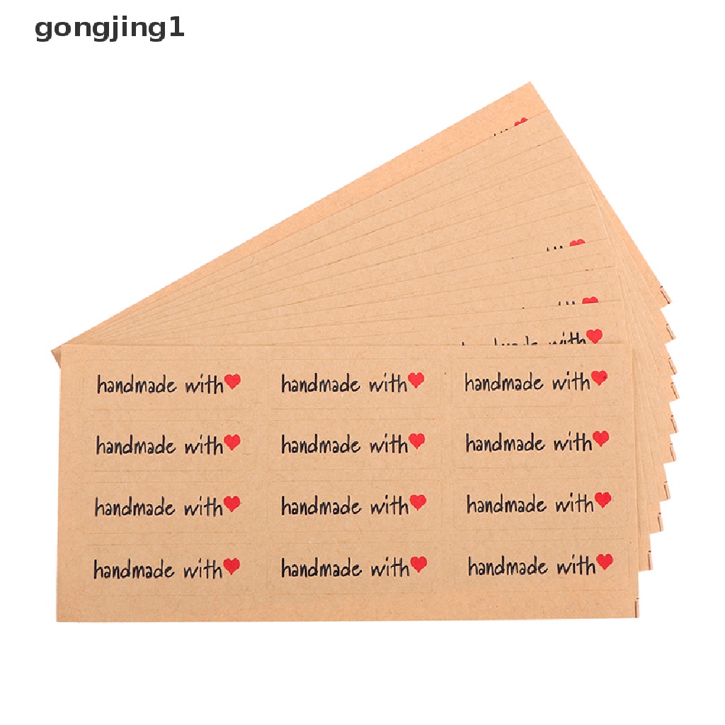 Ggg 120PCS DIY Kraft Sealing Stiker Kertas Kerajinan Hand Made Label Packaging Sticker ID