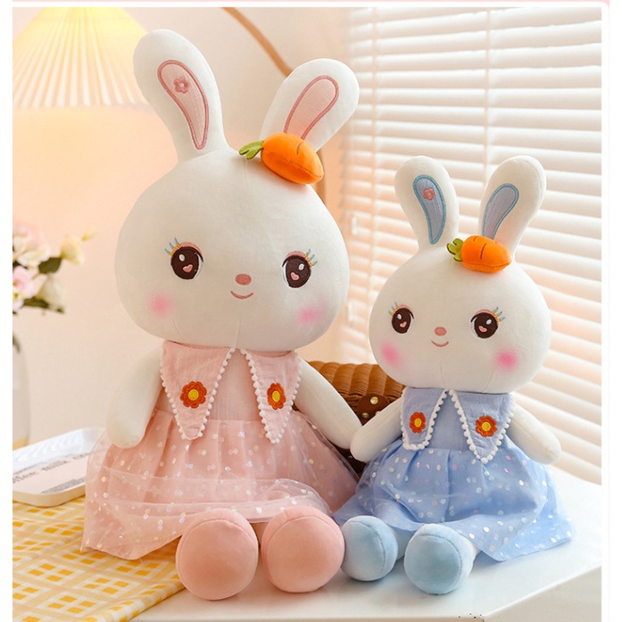 40/65cm Sweetheart Rabbit Plush Toy Little White Rabbit Bantal Tidur Kain Boneka Gadis Lucu