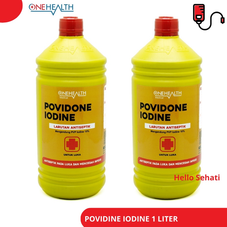 Onehealth Povidine Iodine Ecodine Obat Luka Merah Antiseptik Disinfektan 1 liter
