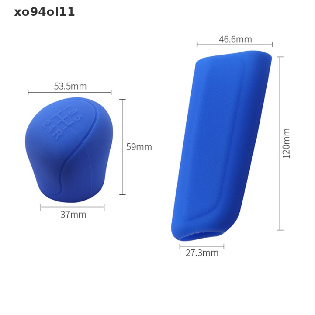 Xo 1Pc Car Auto Manual Silicone Shift Gear Head Knob Cover Rem Tangan Hand Brake Covers Sleeve Case Pelindung Kulit Styling Mobil OL