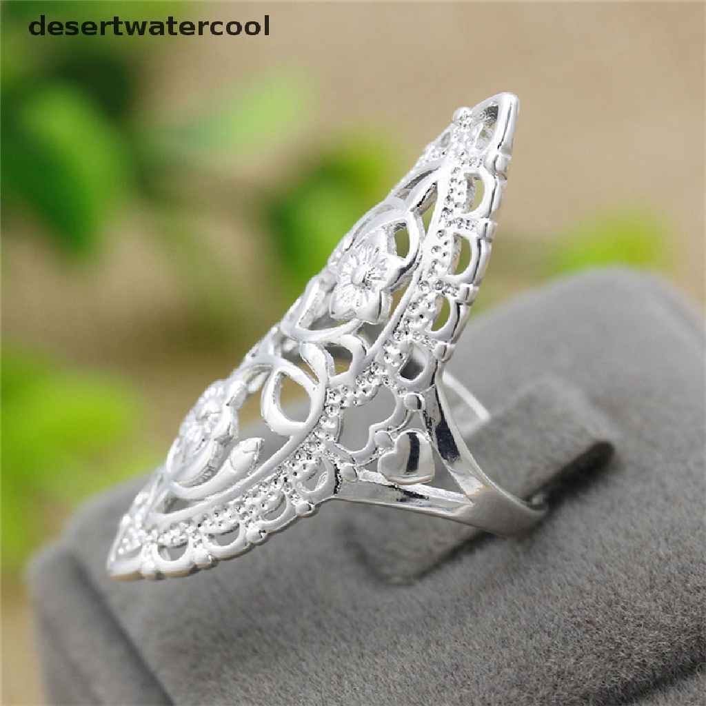 Deid Fashion Lucu925 Sterling Perak Diisi Berongga Besar Cincin Ladies Women Rings Hot Martijn