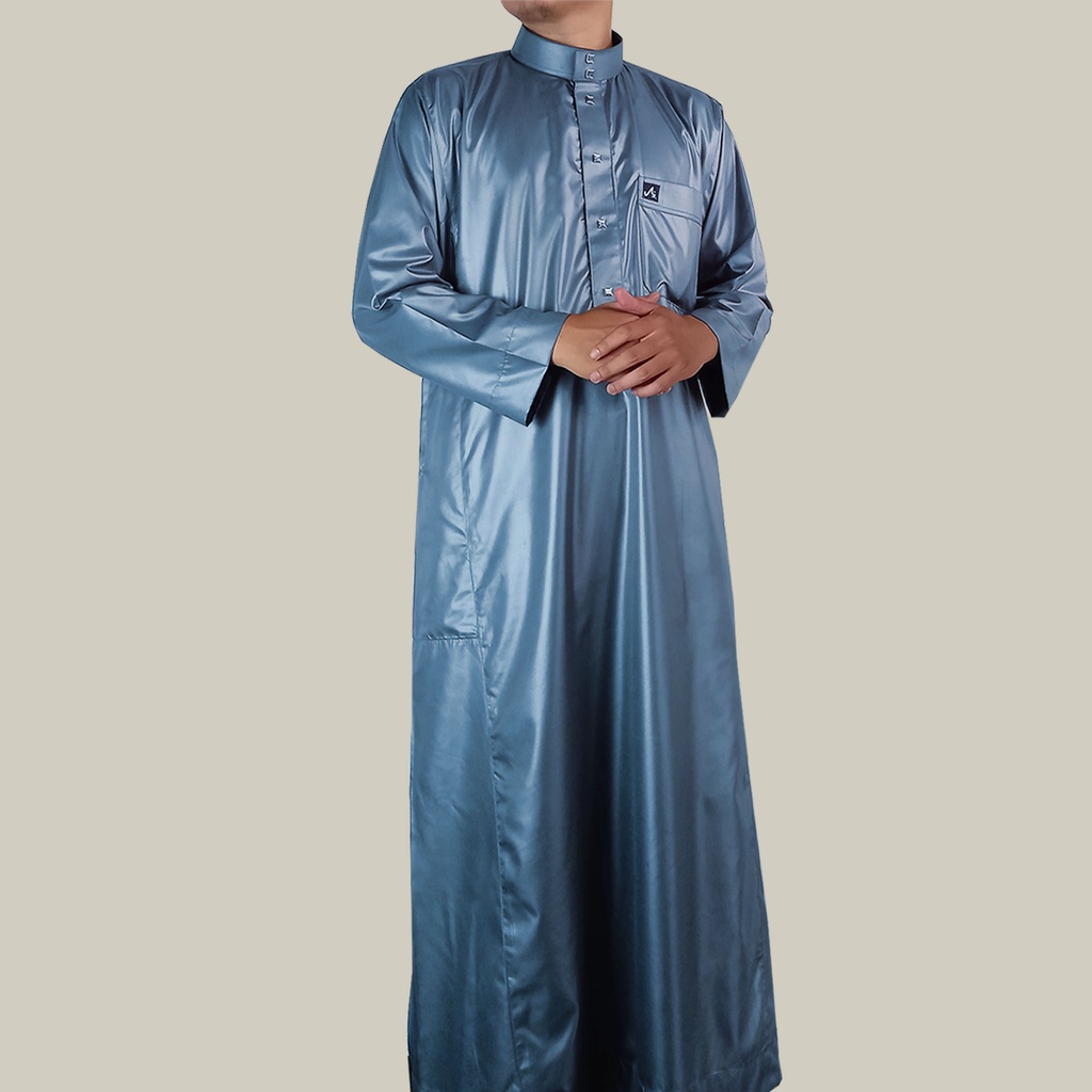 Jubah Pria Model Haramain Thobe  Premium Pria Polos Lengan Non Manset Bahan Polyester